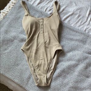 NWOT Beige AERIE one piece bathing suit